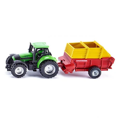 juguete tractor Deutz con cargador Pöttinger de Siku