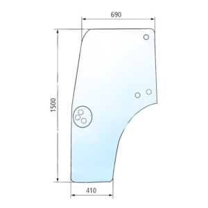Luna de puerta 1500x690mm