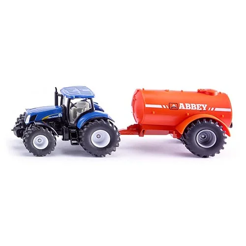 Tractor de juguete siku New Holland con cisterna