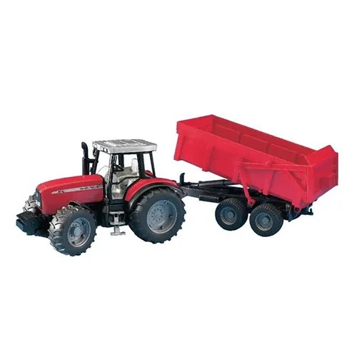 Tractor con remolque de juguete Massey Ferguson Bruder