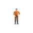 Figura de juguete Bruder hombre blanco con camisa naranja y pantalón marrón