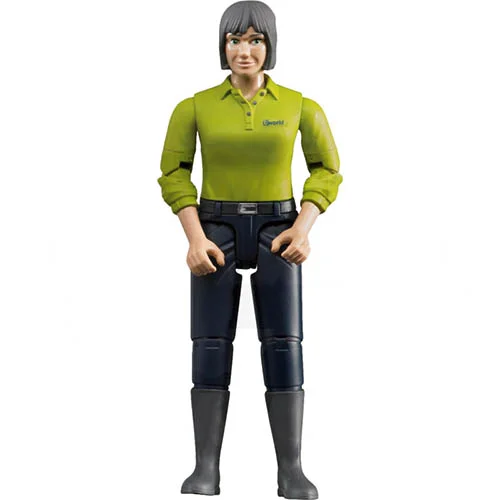 Bruder figura de mujer con camiseta verde y pantalón negro